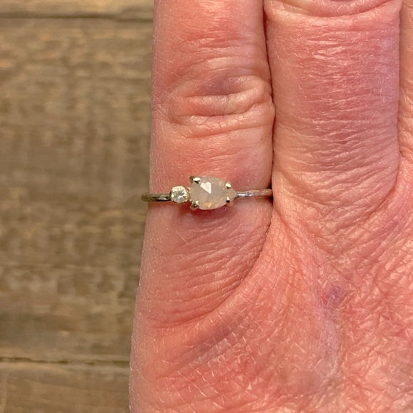 White Rosecut Diamond Ring (OOAK) - Picture 3 of 5